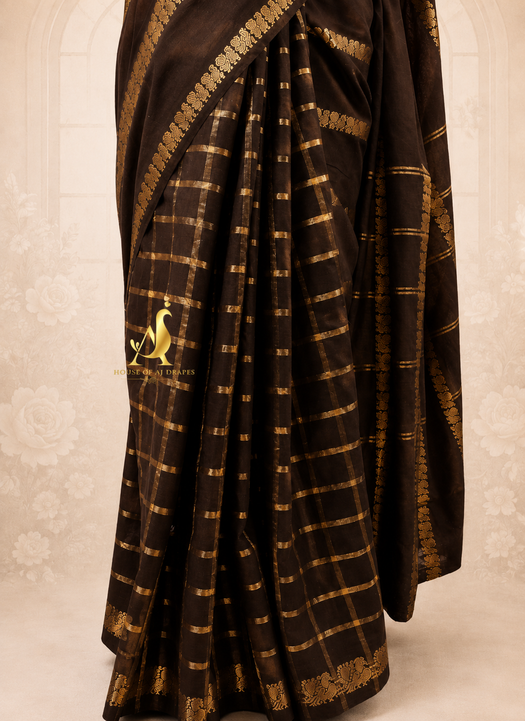 Brown | Brown - Half and Half Madurai Cotton Saree