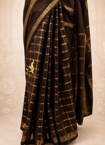 Brown | Brown - Half and Half Madurai Cotton Saree