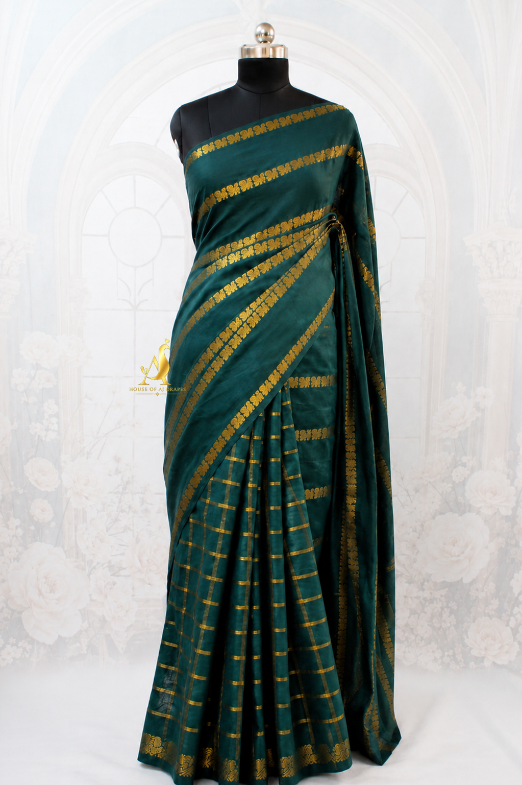Green | Green - Half and Half Madurai Cotton Saree