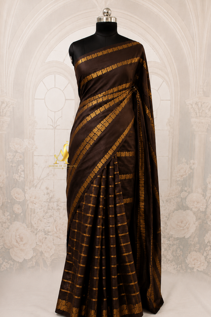 Brown | Brown - Half and Half Madurai Cotton Saree